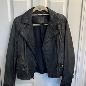 Black leather Moto Jacket from Banana Republic